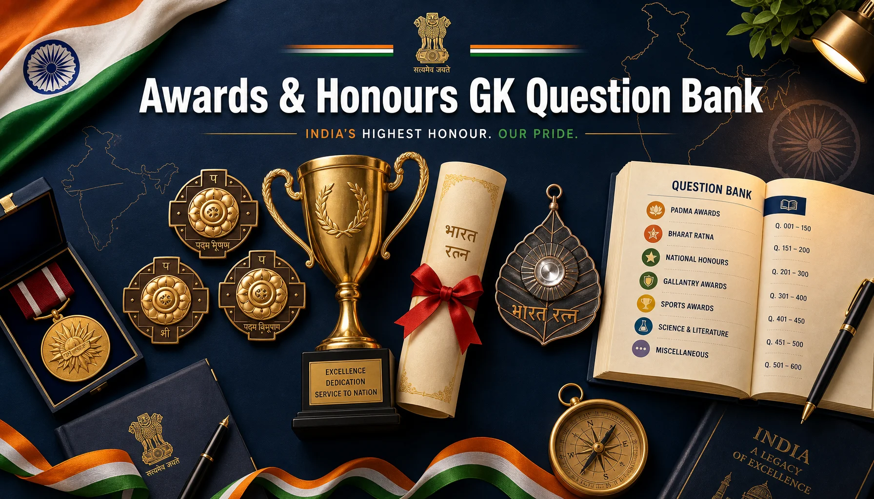 Awards and Honours GK: Nobel Prizes, Bharat Ratna, and More Question Bank